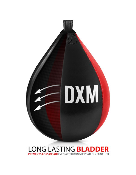 Bolsa de Velocidad de Boxeo DXM SPORTS 29.21 cm Cuero Negro/Rojo