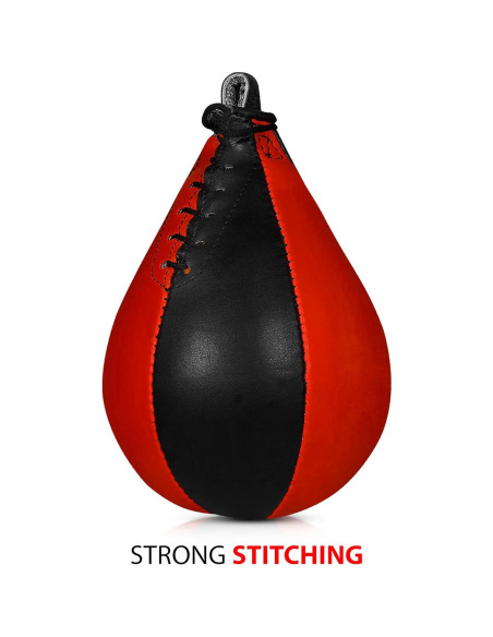 Bolsa de Velocidad de Boxeo DXM SPORTS 29.21 cm Cuero Negro/Rojo