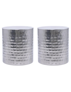 Conjunto de 2 Soportes para Velas de Pilar Hosley 10 cm Plateado