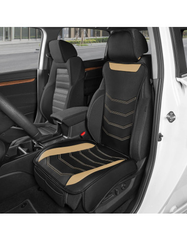 Cubierta de Asiento Delantero LuxeFit Motor Trend Beige