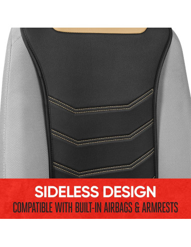 Cubierta de Asiento Delantero LuxeFit Motor Trend Beige