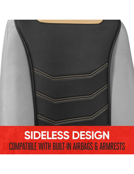 Cubierta de Asiento Delantero LuxeFit Motor Trend Beige