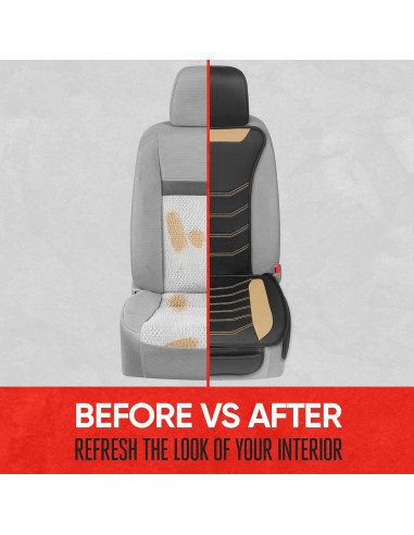 Cubierta de Asiento Delantero LuxeFit Motor Trend Beige