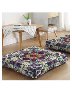 Cojín de Meditación Mandala Haretu 56x56 cm Terciopelo