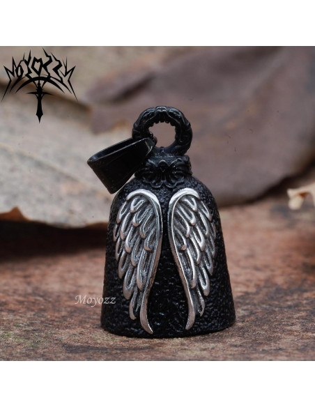 Campana de Motocicleta MOYOZZ Alas de Ángel Negra 3.81 cm