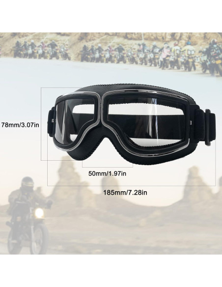 Gafas de Motocicleta USTORAMT Vintage a Prueba de Niebla