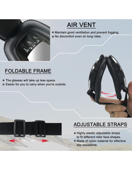 Gafas de Motocicleta USTORAMT Vintage a Prueba de Niebla