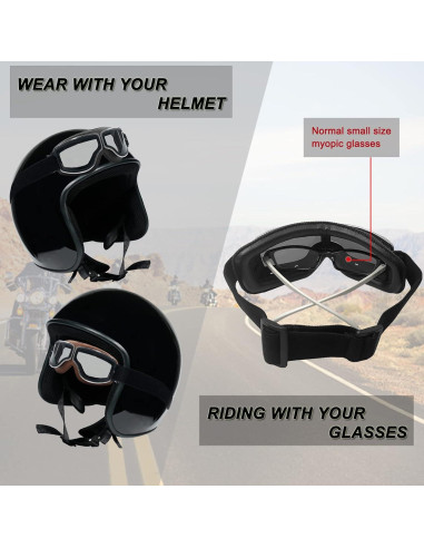 Gafas de Motocicleta USTORAMT Vintage a Prueba de Niebla