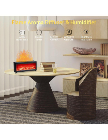 Difusor de Llama HTMOVAET 220ml Aromaterapia Ultra Silencioso