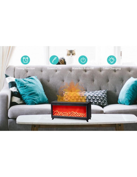 Difusor de Llama HTMOVAET 220ml Aromaterapia Ultra Silencioso