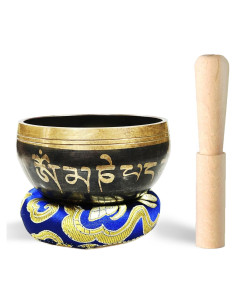 Cuenco Cantor Tibetano REGIS 7.62 cm Negro Hecho a Mano