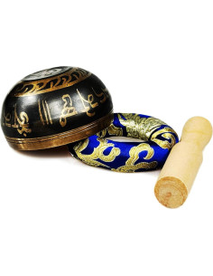 Cuenco Cantor Tibetano REGIS 7.62 cm Negro Hecho a Mano 2