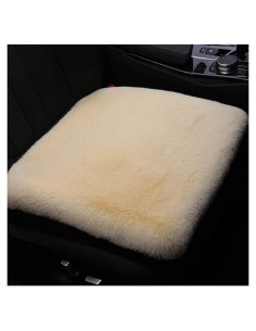 Funda de Asiento Beige FLMaples de Piel Sintética de Conejo