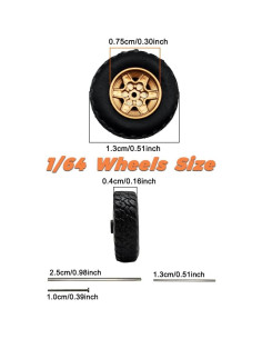 Ruedas 1/64 WAVEIST YE para Coches de Modelo, 4 Juegos 2