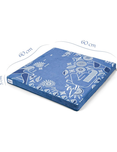 Tapete de Meditación Zaveur Azul 60x60 cm Antideslizante