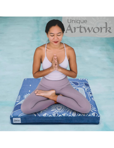 Tapete de Meditación Zaveur Azul 60x60 cm Antideslizante