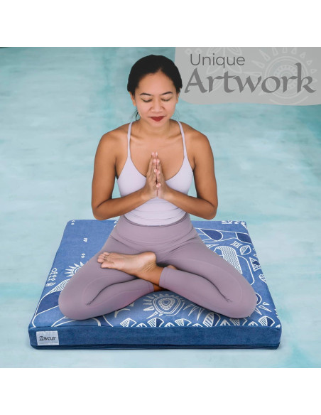 Tapete de Meditación Zaveur Azul 60x60 cm Antideslizante