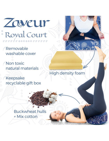 Tapete de Meditación Zaveur Azul 60x60 cm Antideslizante