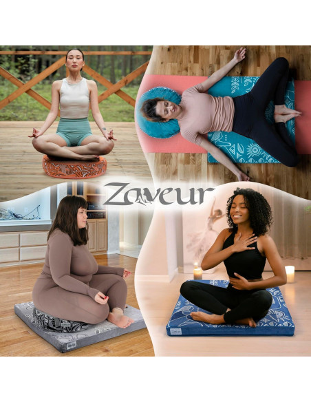 Tapete de Meditación Zaveur Azul 60x60 cm Antideslizante