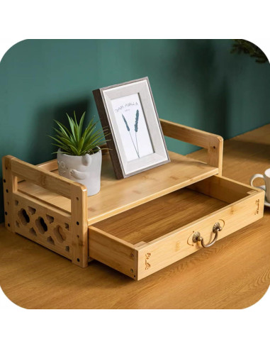 Mesa de Altar Pequeña LINRUI de Bambú Natural 42x25cm