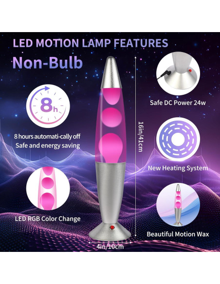 Lámpara de Movimiento LED 40cm GY Rosa y Transparente