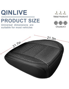 Funda de Asiento de Coche Ventilada Qinlive Negra 1 PCS 2