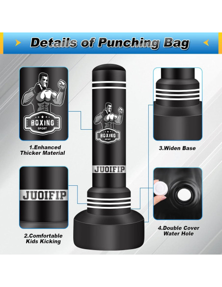 Saco de Boxeo Inflable JUOIFIP 177.8 cm para Adultos MMA Saco de Boxeo Inflable JUOIFIP 177.8 cm para Adultos MMA