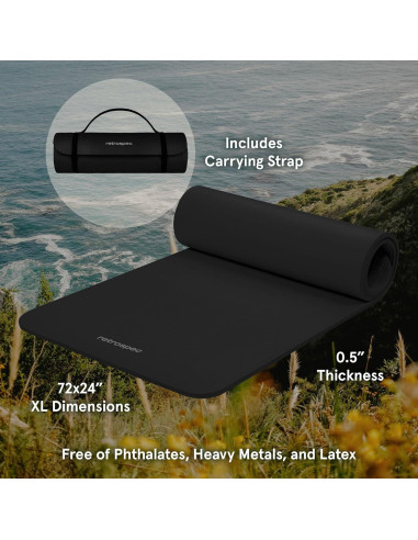 Alfombrilla de Yoga Retrospec Solana 1.27 cm Antideslizante