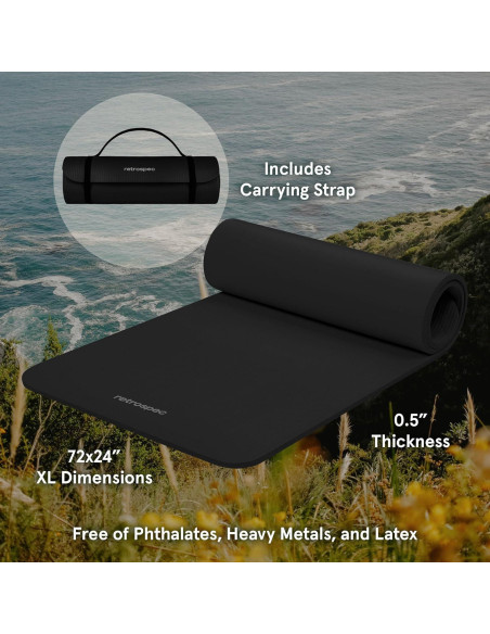 Alfombrilla de Yoga Retrospec Solana 1.27 cm Antideslizante