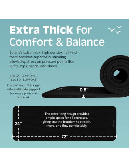Alfombrilla de Yoga Retrospec Solana 1.27 cm Antideslizante