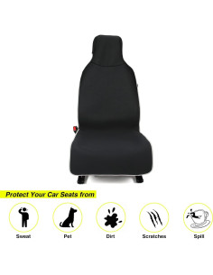 Funda de Asiento de Coche VSHIELD Neopreno Impermeable Negro 2