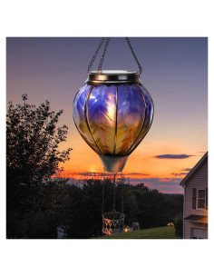 Farol Solar Globo Aerostático Pearlstar Azul y Naranja IP44