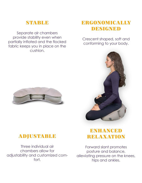 Cojín de Meditación Inflable Mobile Meditator Negro Ajustable