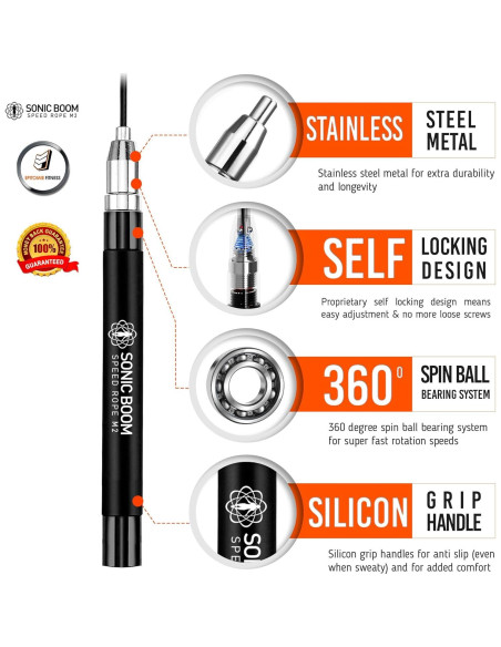 Cuerda de Salto Epitomie Fitness Sonic Boom M2 Ajustable