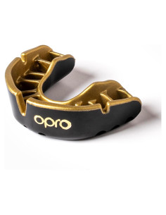 Protector Bucal Deportivo OPRO Oro Adulto Negro - Ajuste Personalizado