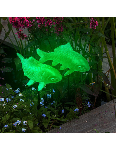 Estatuas de Jardín Koi 4 Piezas Lovely Ran Bronce 26.67 cm