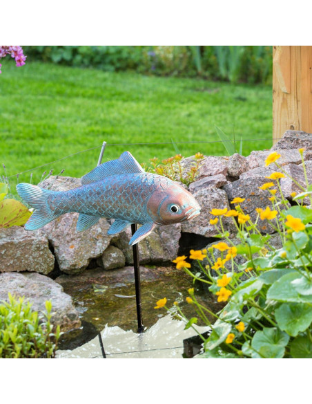 Estatuas de Jardín Koi 4 Piezas Lovely Ran Bronce 26.67 cm