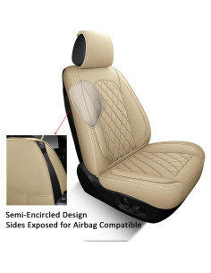 Funda de Asiento Delantero LINGVIDO Beige Impermeable Universal 2
