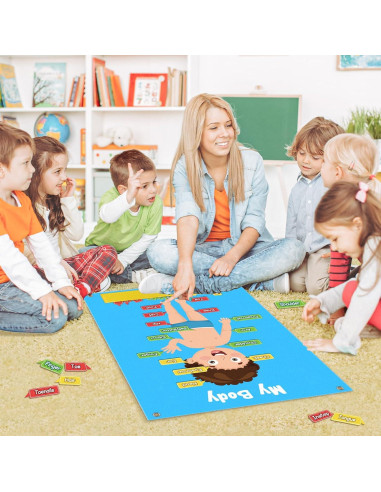 Tablero de Fieltro Cuerpo Humano AKAYOK 36 Piezas Educativo