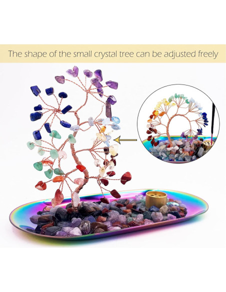 Soporte de Incienso de Cristal YIENENG Árbol Colorido 249g