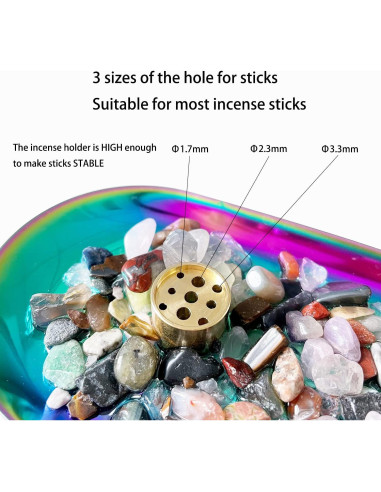 Soporte de Incienso de Cristal YIENENG Árbol Colorido 249g