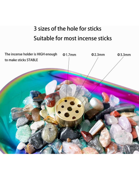 Soporte de Incienso de Cristal YIENENG Árbol Colorido 249g