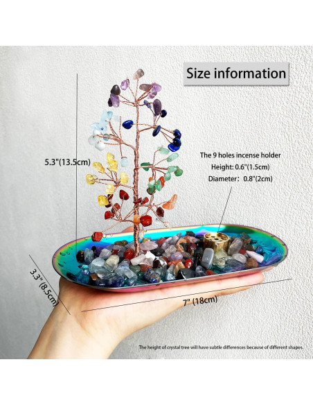 Soporte de Incienso de Cristal YIENENG Árbol Colorido 249g