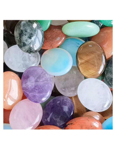 Juego de 10 Piedras de Sanación Ovaladas LAIDANLA - Amatista, Cuarzo Rosa, Obsidiana y más