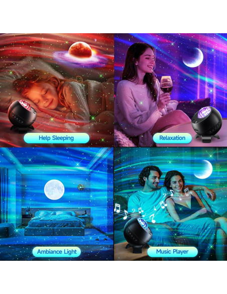 Proyector de Estrellas One Fire WH-E12A, 21 Colores, Bluetooth