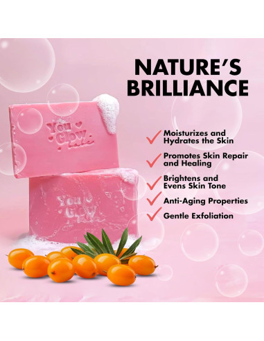 Jabones Blancos de Belleza You Glow Babe 70g x 5 Espino Marino