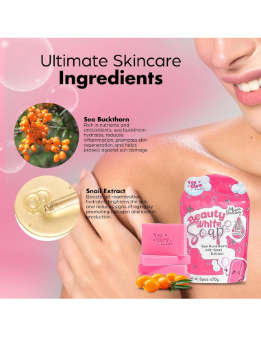 Jabones Blancos de Belleza You Glow Babe 70g x 5 Espino Marino