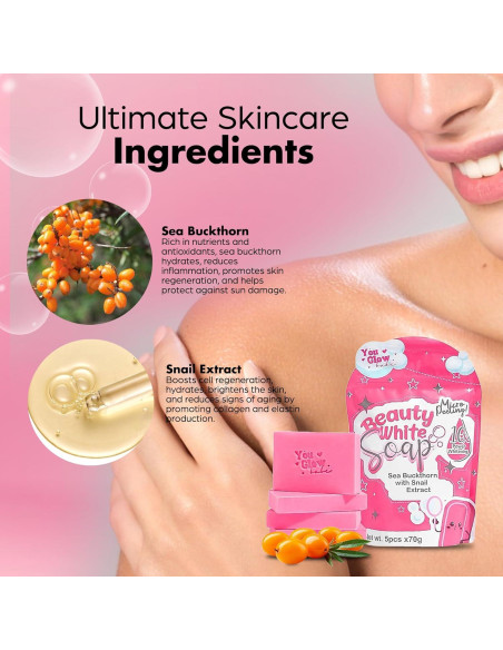 Jabones Blancos de Belleza You Glow Babe 70g x 5 Espino Marino