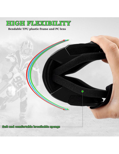 Gafas de Motocicleta Off Road - Lentes Claras y Ajustables