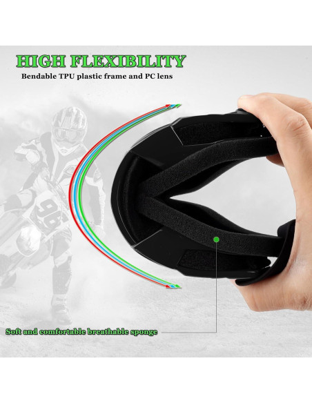 Gafas de Motocicleta Off Road - Lentes Claras y Ajustables